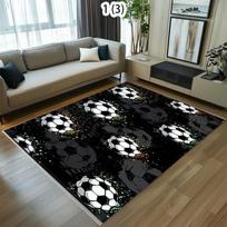 3D futbolo kamuolio kilimas svetainės grindų kilimėlis neslystantis miegamojo durų kilimėlis skalbiamas namų prieškambario dekoratyvinis kilimas vaikų žaidimų aikštelės kilimas 40x60cm gray
