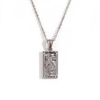 MamacitaSlay 316L Stainless Steel Zircon Tarot Necklace 18K Gold Plated Waterproof Jewelry Women's Creative Elegant Necklace 40cm white