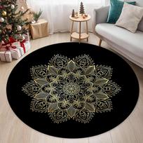 Bohemian Mandala Round Bedside Rug for Hanging Basket Computer Chair Floor Mat Meditation Yoga Mat Home Decor Coffee Table Mat 80cm x 80cm gray