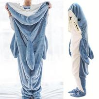 Cosplay Shark Onesies Kostiumai Suaugusiems Pižama Animacinis filmas Helovinas Kalėdų Karnavalas Miego kostiumas Kombinezonas Vaikams Drabužiai Hombre M mėlyna