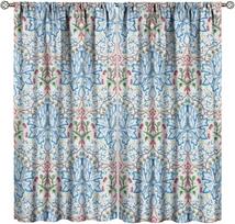 Vintage Flower Blackout Window Curta, William Morris Style Art Floral Rustic Plant Wildflower Window Drapes, For Living Room 53x116CM-2PC gray