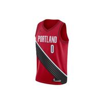 Men's Air Jordan NBA Sports Basketball SW Fan Edition 20 Season Portland Trail Blazers . Lillard No. 0 Red Jersey CV9492-657 XL red