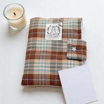 6-7 Inch Universal E-Reader Sleeve, Thick Padded Plaid Fabric Protective Pouch, Soft Lined Shockproof Ebook Reader Storage Bag brown