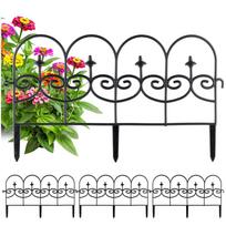 4X Black Garden Fence Border Palisade Lawn Edge Flower Beds 238 Cm
