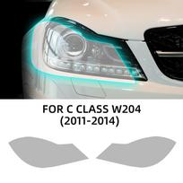 For Mercedes Benz AMG C Class W204 C63 2011 2012-14 Invisible Car Wrap TPU Film Protective Layer Scratch Resistant Accessories. Clear Headlights gray