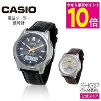 10x Points Casio Waveceptor WVA-M630L Solar Watch Mens Radio Leather Band Black Gold Digital Gift Present Birthday Charging Stylish Simple Analog black
