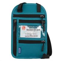 RFID Neck-hanging Anti-theft Passport & Ticket Holder with Custom Logo ežero mėlyna spalva