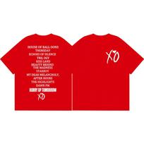 Rapper The Weeknd Album Print T Shirt Unisex Unisex High Street Fashion Trend Short Sleeve Tshirts Summer 100cotton Loose Tshirt 4XL pink