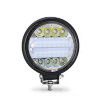 4x4 Led Work Light 72W 24LED Tractor Fog Light High Power Bar Round Spot Offroad ATV Jeep for Truck SUV 4WD White 6000K 12V 24V black