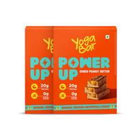 Yogabar Power Up 20g Protein Bar (10 Bars, Choco Peanut Butter) | No Added Sugar Protein Bars | Premium High Protein Blend - Whey Protein Concent