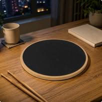 Silent Drum Pad Black 12Inch Beige Rim Music Accessory brown