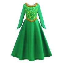 Fiona Suknelė Helovinas Šrekas Cosplay Fantazijos Kostiumas Žalia Princesės Kostiumas Vaikams Elegantiška Suknelė Vaikams Ilgomis Rankovėmis Spausdinti Suknelės 2T (Tag 100) green