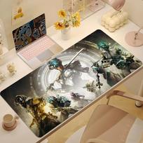 W-Warframe Game Mouse Pad Non-slip Thickened MousePad Large Writing Lockedge Office Student Gaming Cushion 30cmx60cm(11.8x23.6inch) gray