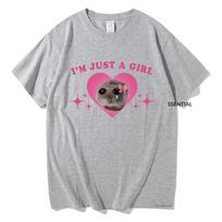 Sad Hamster Meme Im Just A Girl T Shirts Unisexunisex Clothing Harajuku Aesthetic Tshirt Vintage Unisex Streetwear S white