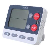 2 Channels Timer ABS with Magnetic Back Portable for Cooking Exercise and Classroom Activity for Countdown/Countup Use gray