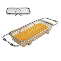Drying Rack Over Sink Extendable Drainer Basket Stainless Steel Sink Draining Dryer Rack For Bowls Cups Mugs Tableware orange