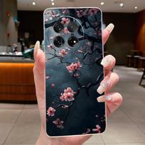 Phone Case For OnePlus 12 12R Case Fashion Butterfly Flower Clear Soft Silicone TPU Casing For One Plus 12 OnePlus12R 5G Cover OnePlus 12R gray