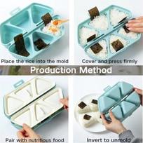 6 in 1 Onigiri Mold, Triangle Sushi Molds, Quick to Make, Easy to Store Carry, Once Quickly Make 6pcs Onigiris China Mainland gray