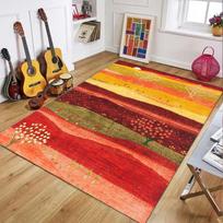 Vintažinis abstraktus kraštovaizdžio kilimas Minkštas neslystantis skalbiamas plotinis kilimas Boho gamtos temos grindų kilimėlis prieškambariui, svetainei, miegamajam 40x60cm brown