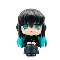 Anime Demon Slayer Kimetsu No Yaiba Look Up Style Chibi Figures Kawaii Collectible Toys for Fans Kids Gift black