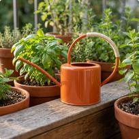 Long Spout Watering Can Vintage Retro Easy to Pour Garden Supply for Balcony, Indoor Orange Red