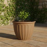 Deep Roman Style Planter Decorative Classic Flower Pot Lightweight Large for Patio, brown