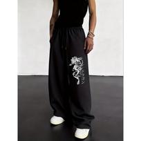 Dragon Pattern Printed Men's Drawstring Waistband Sports Pants Casual and Comfortable Jogging Pants Classic Versatile Sports Sweatpants S juoda