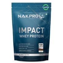 NAKPRO NUTRITION Impact Whey Protein Isolate & Concentrate | 1 kg | 24g Protein | Double Rich Chocolate | Trustified Certified | Added Digestive En