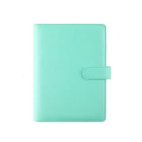 Binder Macaroon Color A6/A5 PU Leather Notebook Cover Loose-Leaf Cover Notepad Cover Binder Cover A6 mėlyna