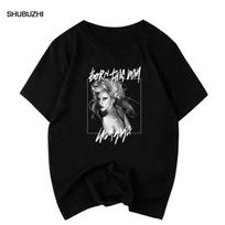 Cotton Unisex Capas De Cd Lady Gaga T Shirts Print Harajuku Style Tshirt Streetwear Tee Tshirt S gray