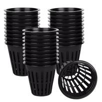 50 Pack Black Plastic Hydroponic Net Pots, Soilless Planting Baskets for Gardening, Hydroponic Supplies juoda