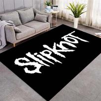 Slipknot Band White Scratch Logo Print Area Rug Black Background Metal Rock Floor Carpet Music Fan Living Room Bedroom Decor Rug 60x90cm white