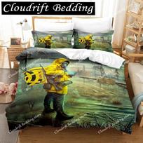 New Game S.T.A.L.K.E.R. 2 Heart of Chernobyl Bedding Set Cartoon Anime Adult Bedroom Duvetcover Sets literie 135x200cm gray