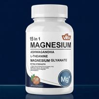 VEV 15-in-1 Magnesium Glycinate Complex with Ashwagandha & L-Theanine (120 Capsules) 1pack
