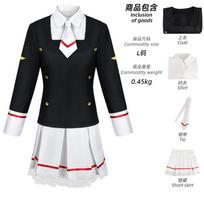 Anime Kortų Gaudytoja Sakura KINOMOTO Cosplay Kostiumas Suaugusiai Moteriai Mielas Loli Jūreivio JK Uniforma Viršus Sijonai Marškiniai Kaklaraištis S black