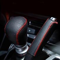 2PCS Accessories For Hyundai Creta ix25 2018 2019 Leather Gear Head Shift Knob Cover Collars Handbrake Cover Case PU
