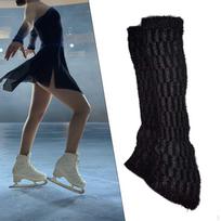 2 Pieces Figure Skating Leg Warmers The Boot for Ice Skate Ballet black plush black