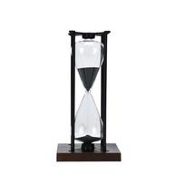 Practical Iron Hourglass Timer Portable Black or White Sand Hourglass Timer for Office Desk and Homes Decoration black