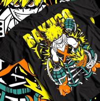 Bakugo Katsuki T-Shirt My Hero Academia MHA Anime Girl Gift Shirt Tee All Size 3XL