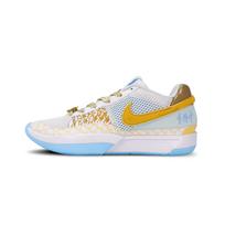 Nike Ja 1 Cushioning Slip Resistant Low top Basketball Shoes Unisex White Blue Gold FV1291-100(Team188-·) 36 white