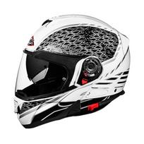 Šalmas su pasmakre SMK GLIDE SIGN GL126 spalva balta/juoda/pilka