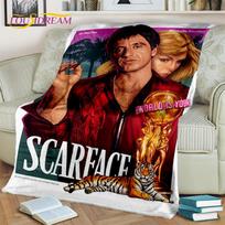 Scarface 3D Klasikinis Filmas Tony HD Antklodė, Minkšta Mesti Antklodė Namams Miegamajam Lovai Sofai Iškylai Kelionei Biurui Dangalas Vaikams 100x150cm gray