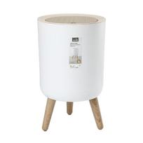 High Foot Trash Can with Lid Table Top Waste Container Organizer for Bathroom