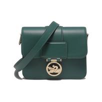 Longchamp Box Trot 18 Snap Flap Closure Adjustable Shoulder Strap Leather Small Square Shoulder Crossbody Bag Women Bags Pine-Green 10174HAU139 Basic Set (Bag+Dust Bag) gray