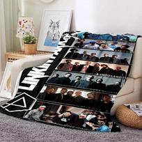 Linkin Park Rock Band Classic Soft Plush Flannel Throw Blanket for Bedroom Living Room Picnic Bed Sofa Cover 100x150cm gray