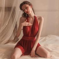 Seksualūs moteriški naktiniai drabužiai, naktiniai marškiniai, nėriniuotas sijonas, tinklelis nugaroje, nugarą apnuoginantys naktiniai marškiniai, moteriški labai seksualūs miego drabužiai, miegojama pižama XXL rožinė