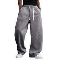 Men's Baggy Sweatpants Fleece Casual Pants Elastic Waist Athletic Workout Jogger Sweat Fall Winter S gray