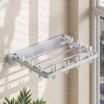 Plastic Folding Drying Rack Windproof Space Saving Wall Mounted Clothes Dryer Anti-slip Underwear Drying Rack Home Balcony white