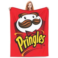 Pringles traškučiai Flanelinės antklodės Bulvių užkandis Juokingos pledinės antklodės namams 125*100cm Kilimo gabalas 75cmx90cm black