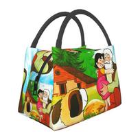Heidi Peter And Grandpa Alps Cartoon Insulated Lunch Bag Storage Food Boxes Portable Container Cooler Thermal Lunch Box Tote One Size green